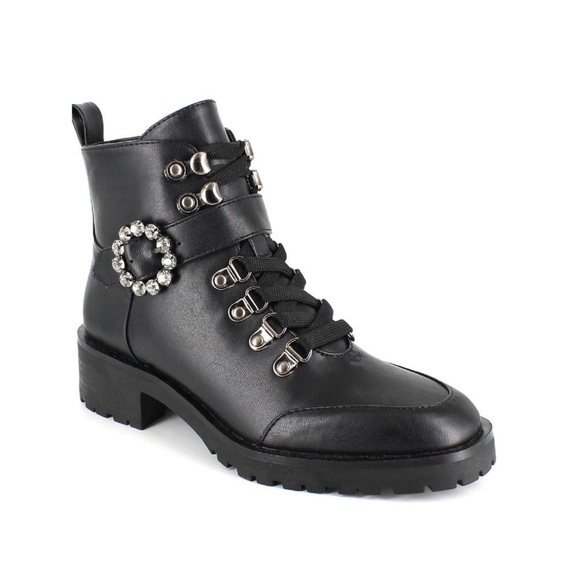 Nanette Lepore Shoes - 🆕 Nanette Lepore Irina lace up zip combat moto boots black size 8